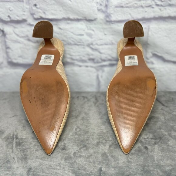 Asos Cream & Tan Chevron Print Mules - Picture 5 of 6